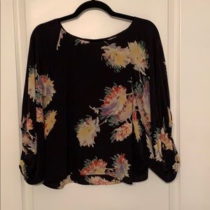 Flowy floral 100% silk Anthropologie top